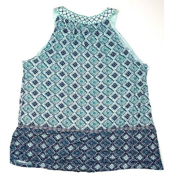 Style & Co Blouse‎ Top XL Blue Green Sleeveless - Picture 2 of 9